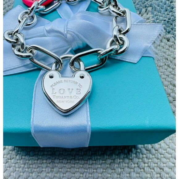 NEW Retired Tiffany & Co Heart Love Lock ONLY in Silver - Picture 2 of 3